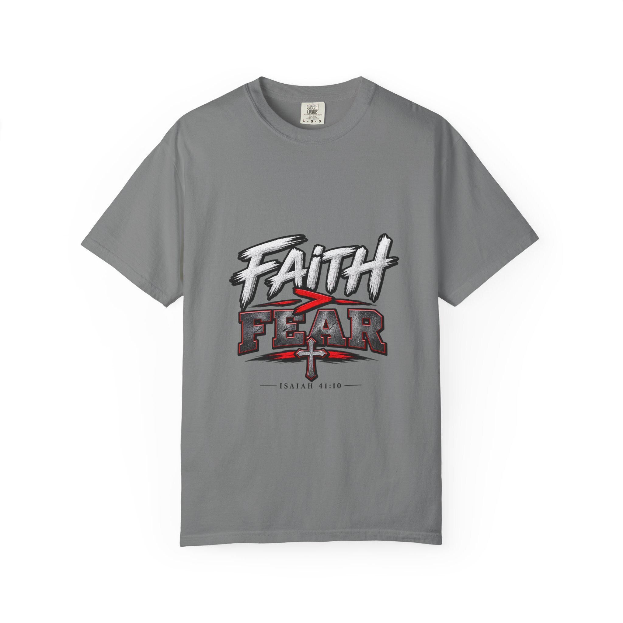 Faith Over Fear T-shirt | Christian Cross Typography