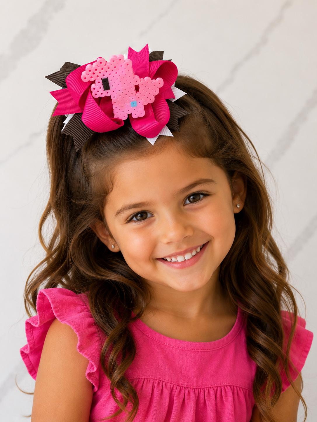 Pinkie Pie–Inspired Handmade Hair Bow