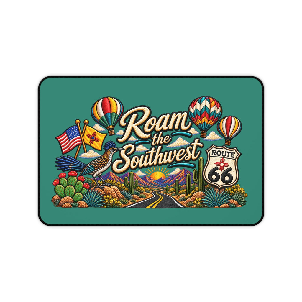 Roam the Southwest Desk Mat | Route 66 Desert Hot Air Balloons