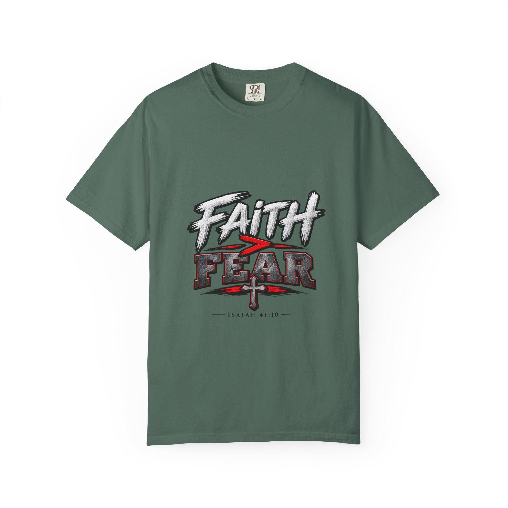 Faith Over Fear T-shirt | Christian Cross Typography
