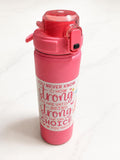 Pink Floral Inspirational Water Bottle