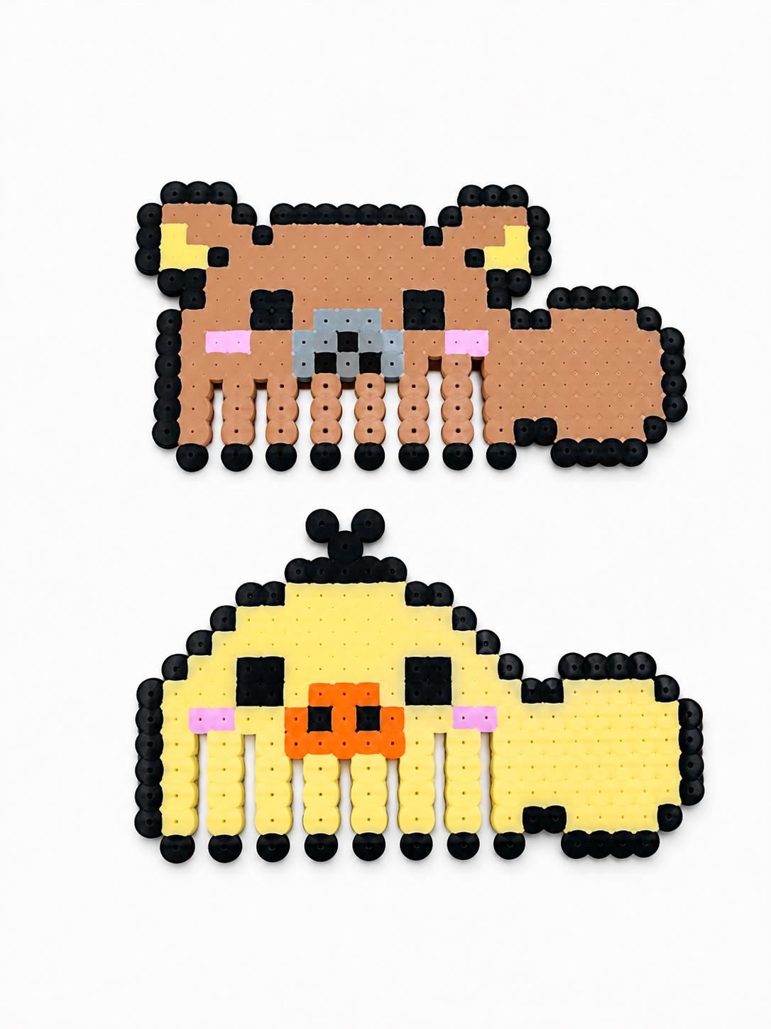 Handmade Fuse Bead Comb Set – Bear & Duck