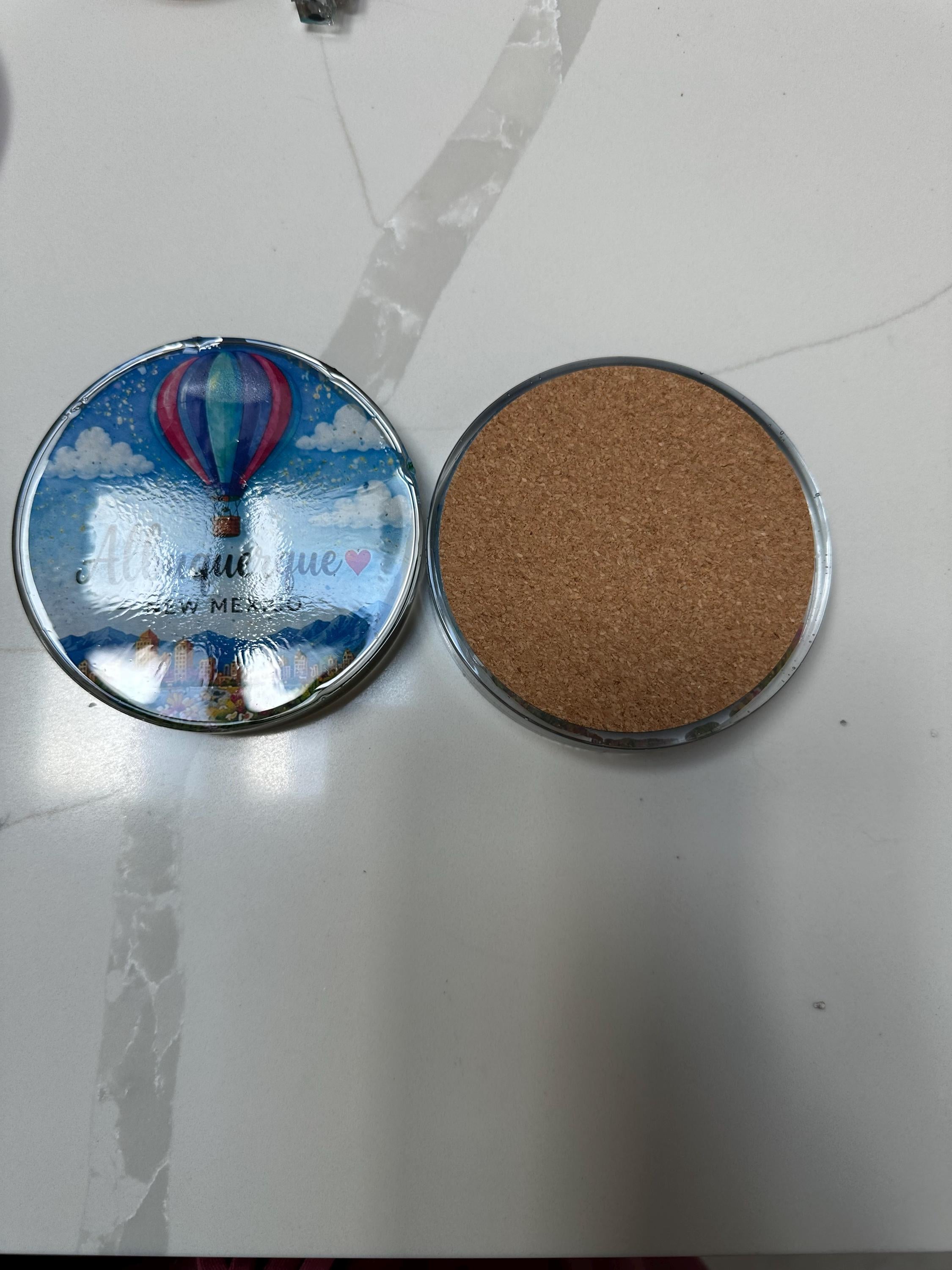 Handmade New Mexico Hot Air Balloon Resin Coaster