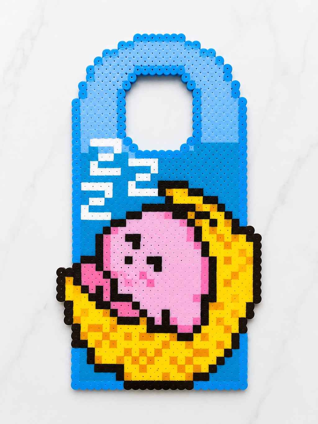 Kirby-Inspired Perler Bead Door Hanger