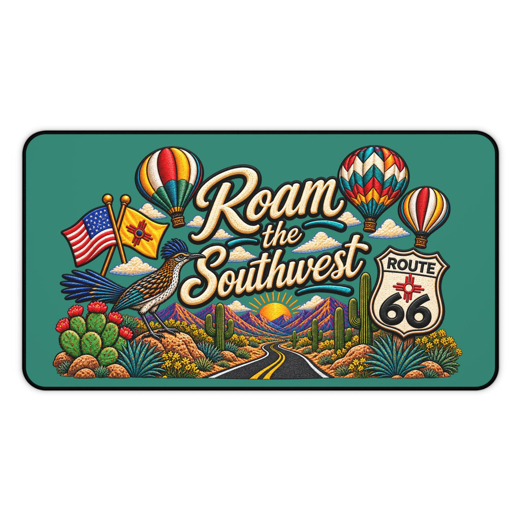 Roam the Southwest Desk Mat | Route 66 Desert Hot Air Balloons