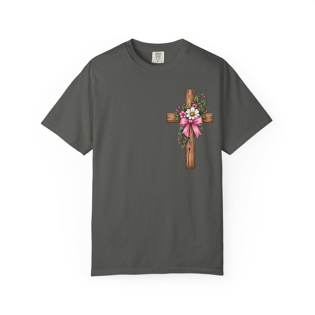 Loving God Everyday Cross and Bible T-Shirt | Floral Christian Faith Shirt