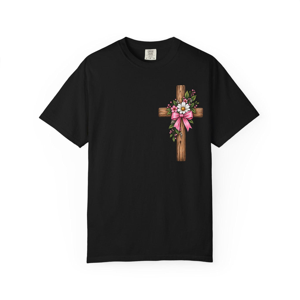Loving God Everyday Cross and Bible T-Shirt | Floral Christian Faith Shirt