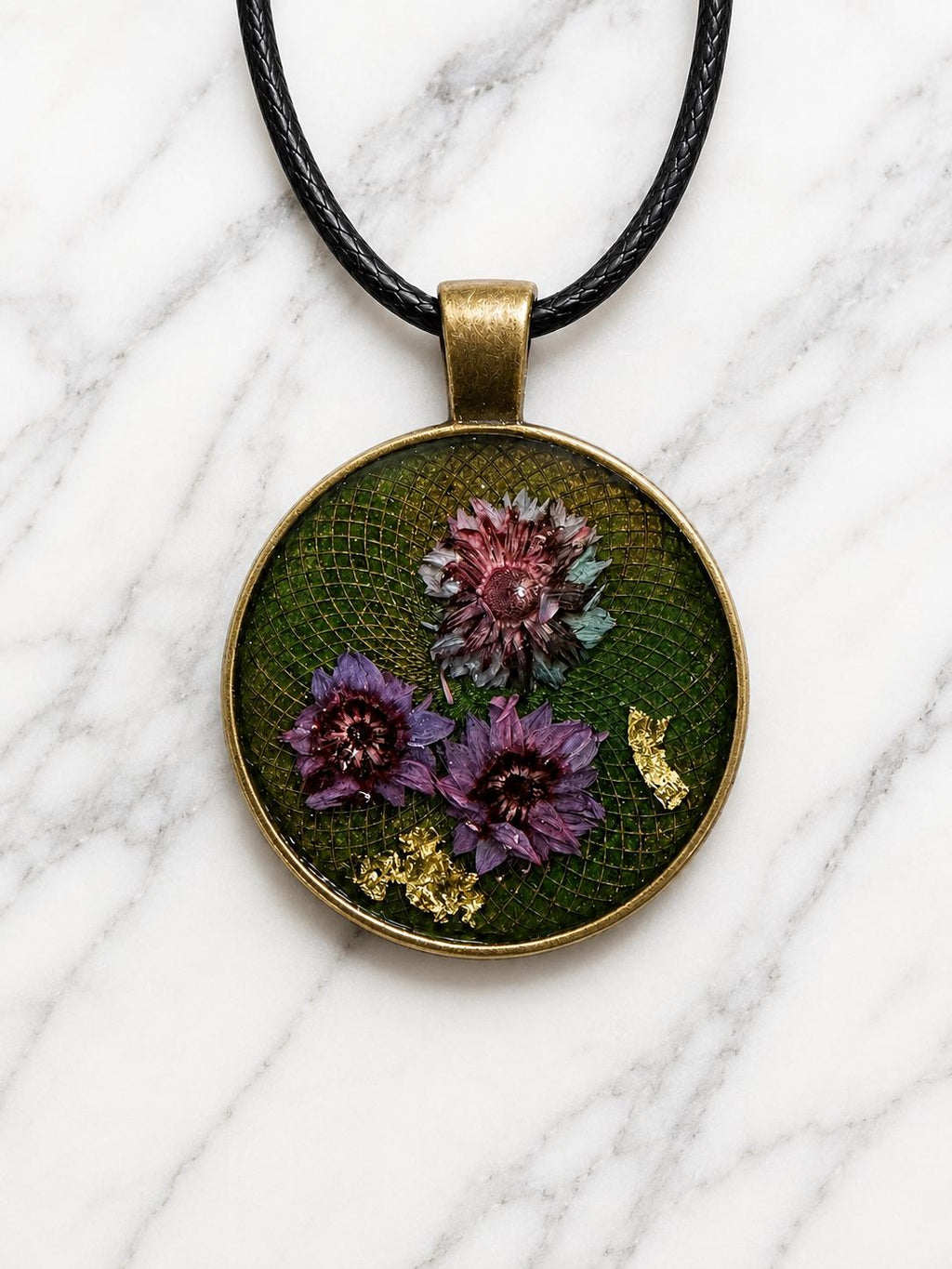 Handmade Floral Resin Necklace