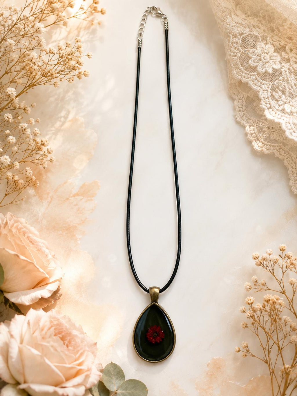 Resin Pressed Flower Necklace