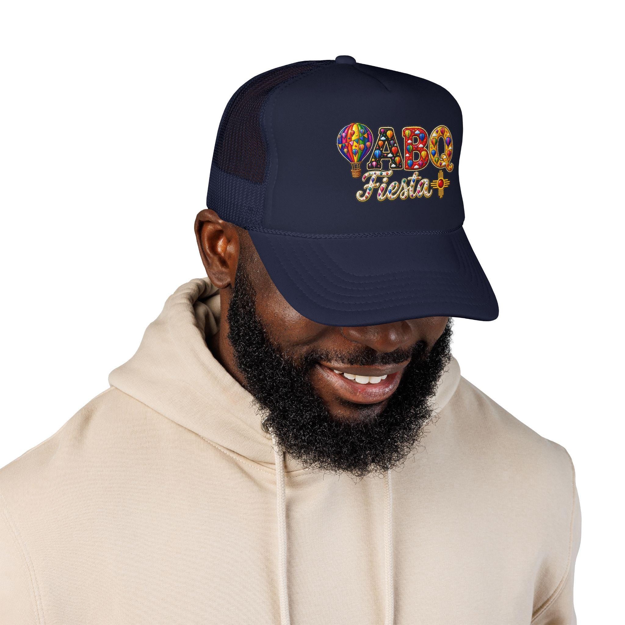 ABQ Fiesta Foam Trucker Hat | Albuquerque Balloon Festival design