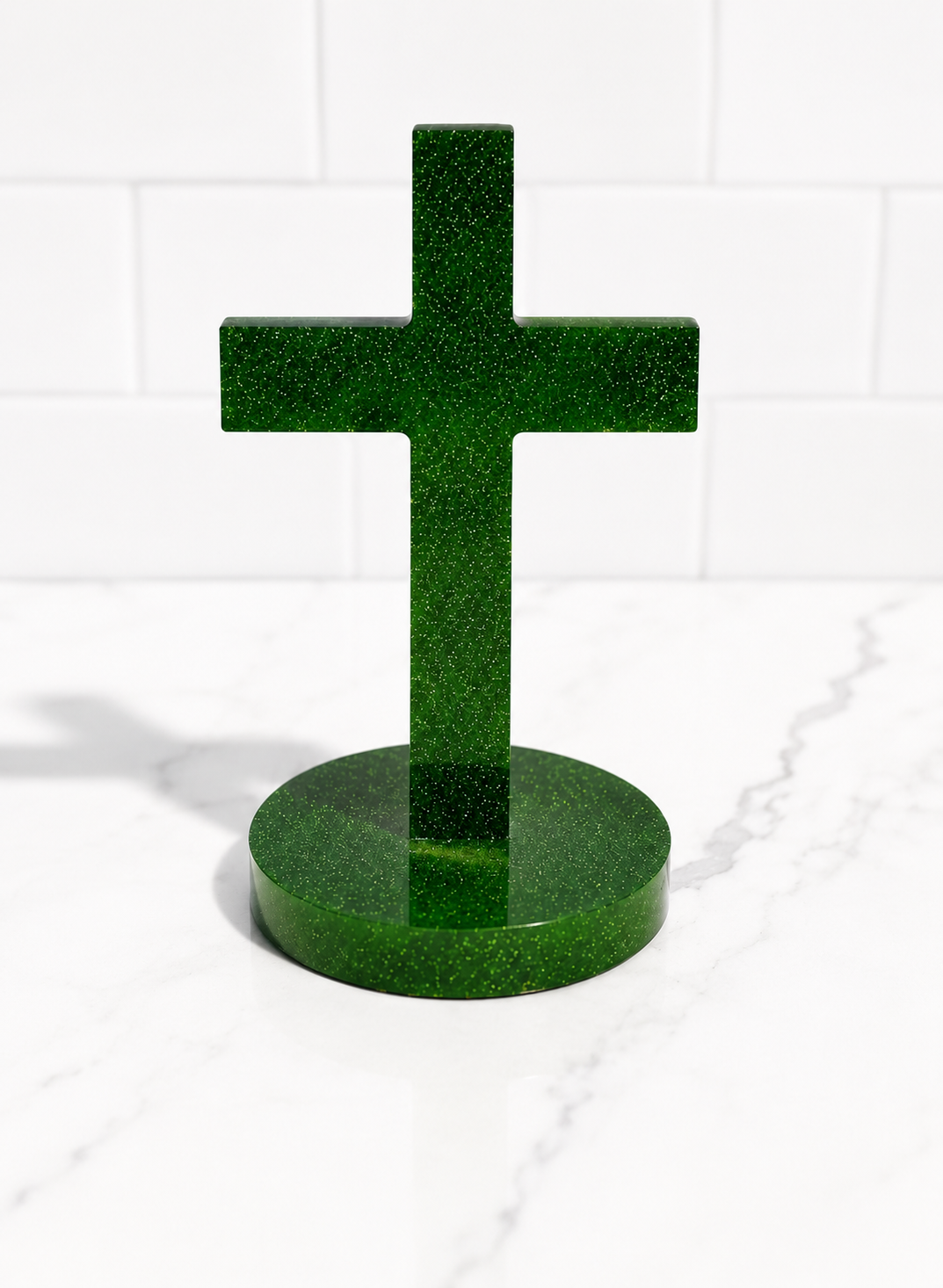 Green Handmade Resin Cross