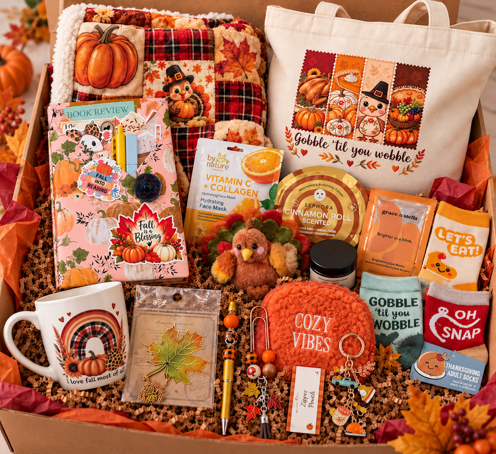 🦃🍂 Thanksgiving Book Box Deluxe Bundle – Cozy Fall Reading & Self-Care Gift Box