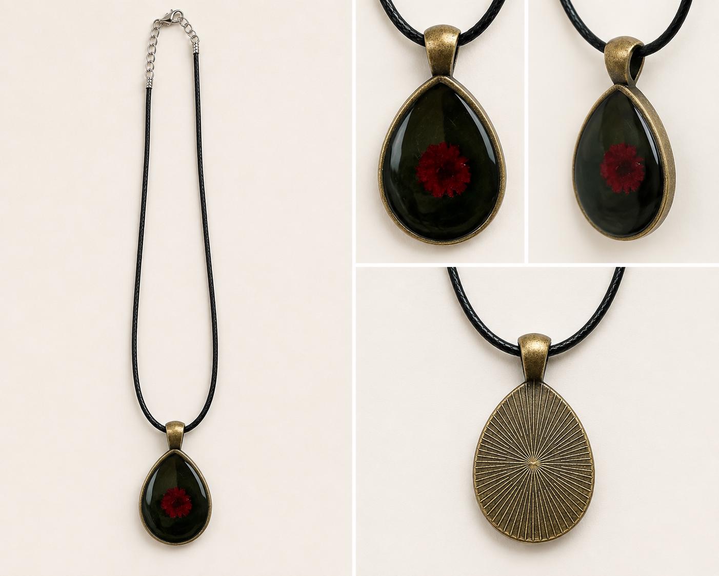 Resin Pressed Flower Necklace