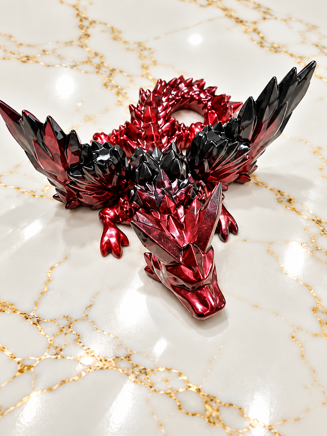 Handmade Dragon Gift Box Bundle – Red & Black Fantasy Dragon Walland Desk Art