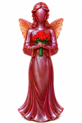 ❤️✨ Crimson Rose Angel – Handmade Resin Figurine
