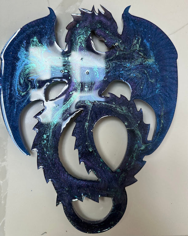 Magical Metallic Dragon Wall Décor – Pink & Blue Fantasy Dragons