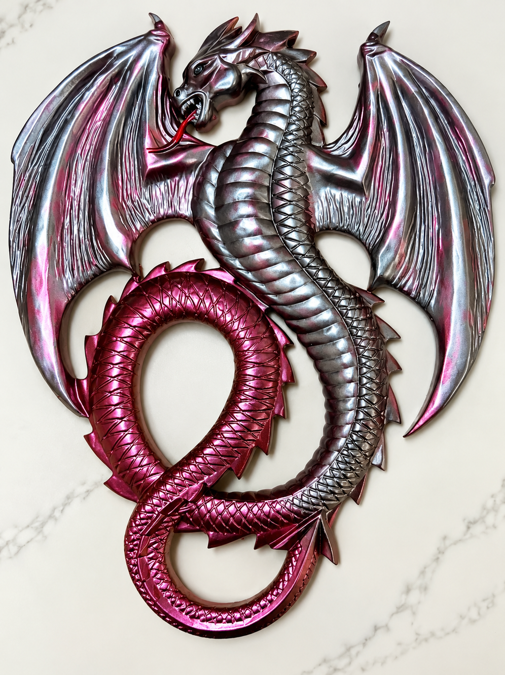 Magical Metallic Dragon Wall Décor – Pink & Blue Fantasy Dragons