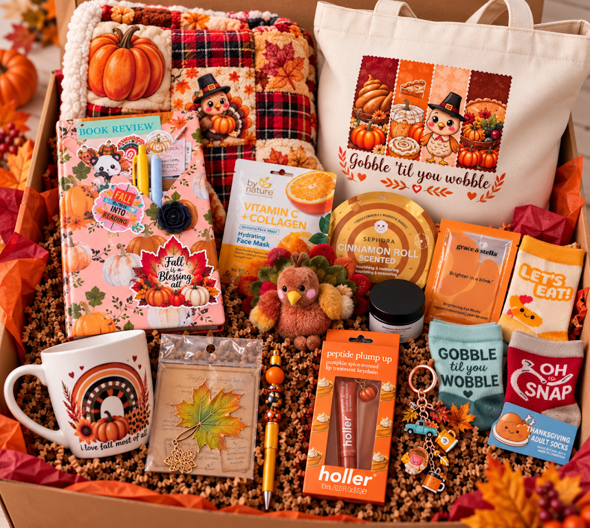 🦃🍂 Thanksgiving Book Box Deluxe Bundle – Cozy Fall Reading & Self-Care Gift Box