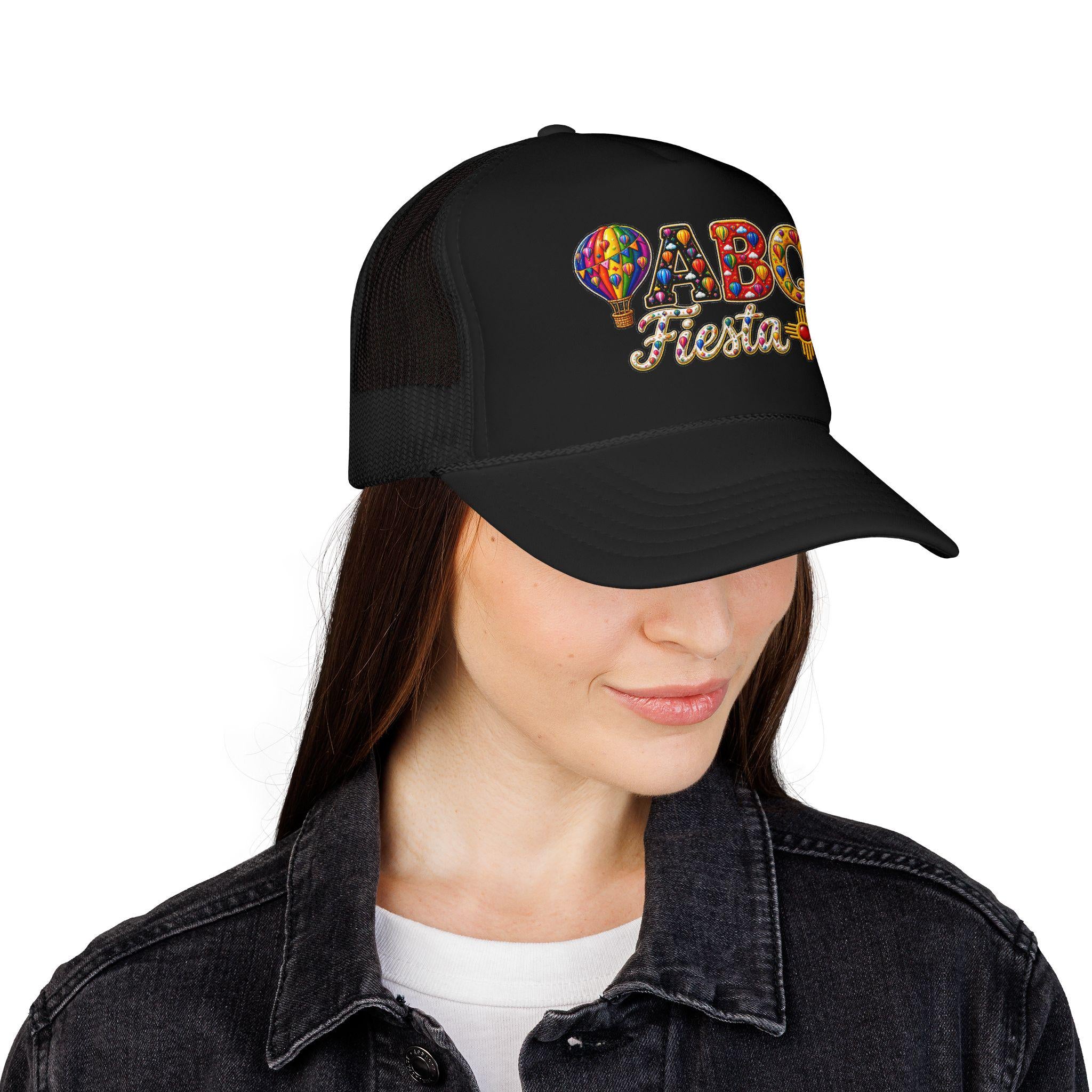 ABQ Fiesta Foam Trucker Hat | Albuquerque Balloon Festival design