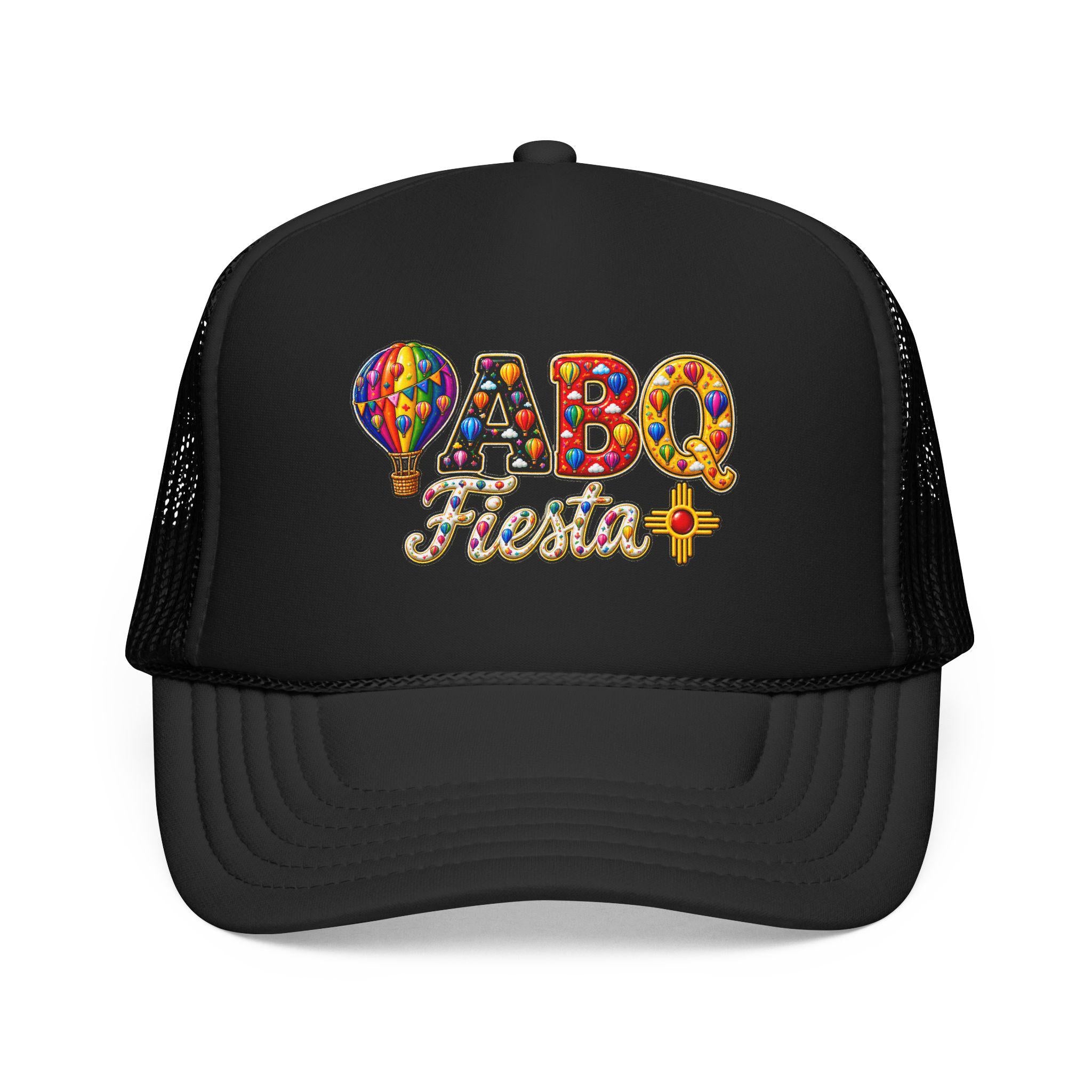 ABQ Fiesta Foam Trucker Hat | Albuquerque Balloon Festival design