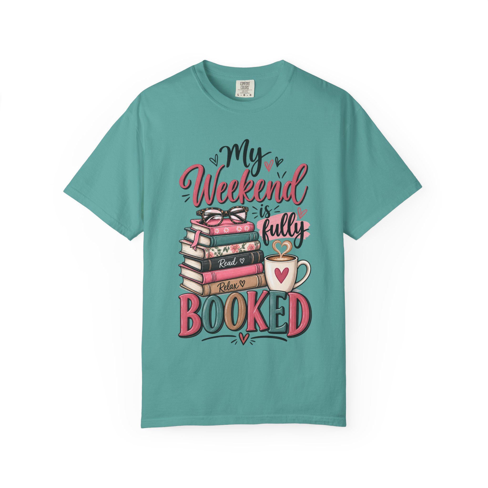 My Weekend is Fully Booked T-Shirt | Reading Stack, Coffee Mug Design