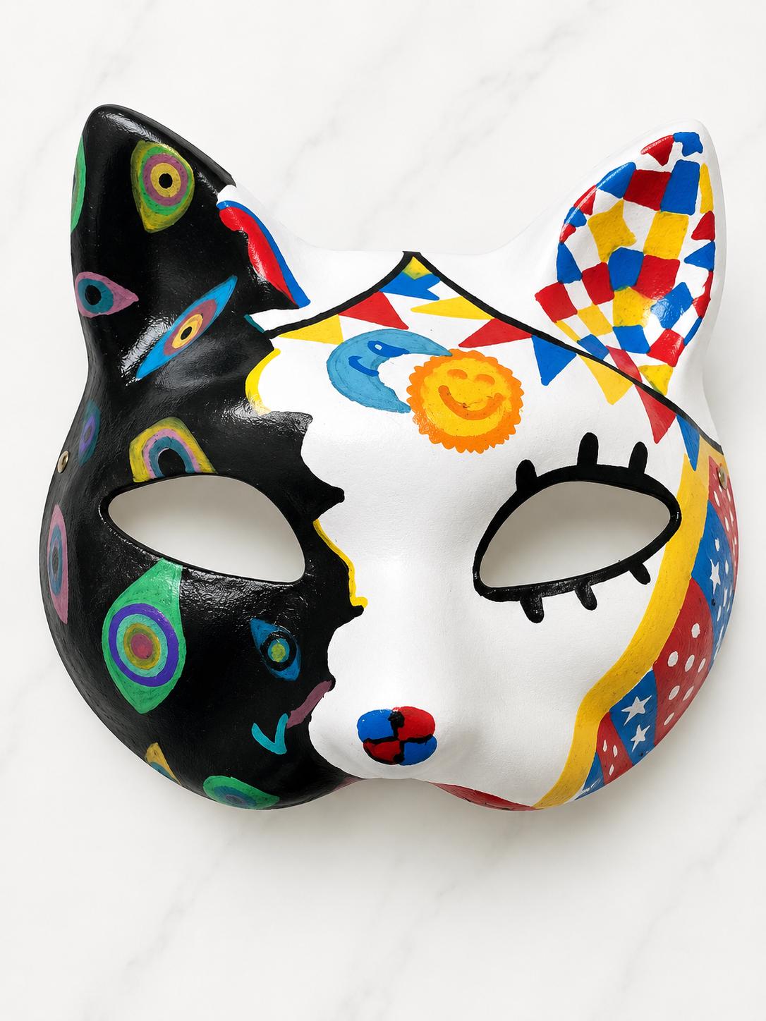 Handmade Amazing Digital Circus Cat Mask – Cardboard Art