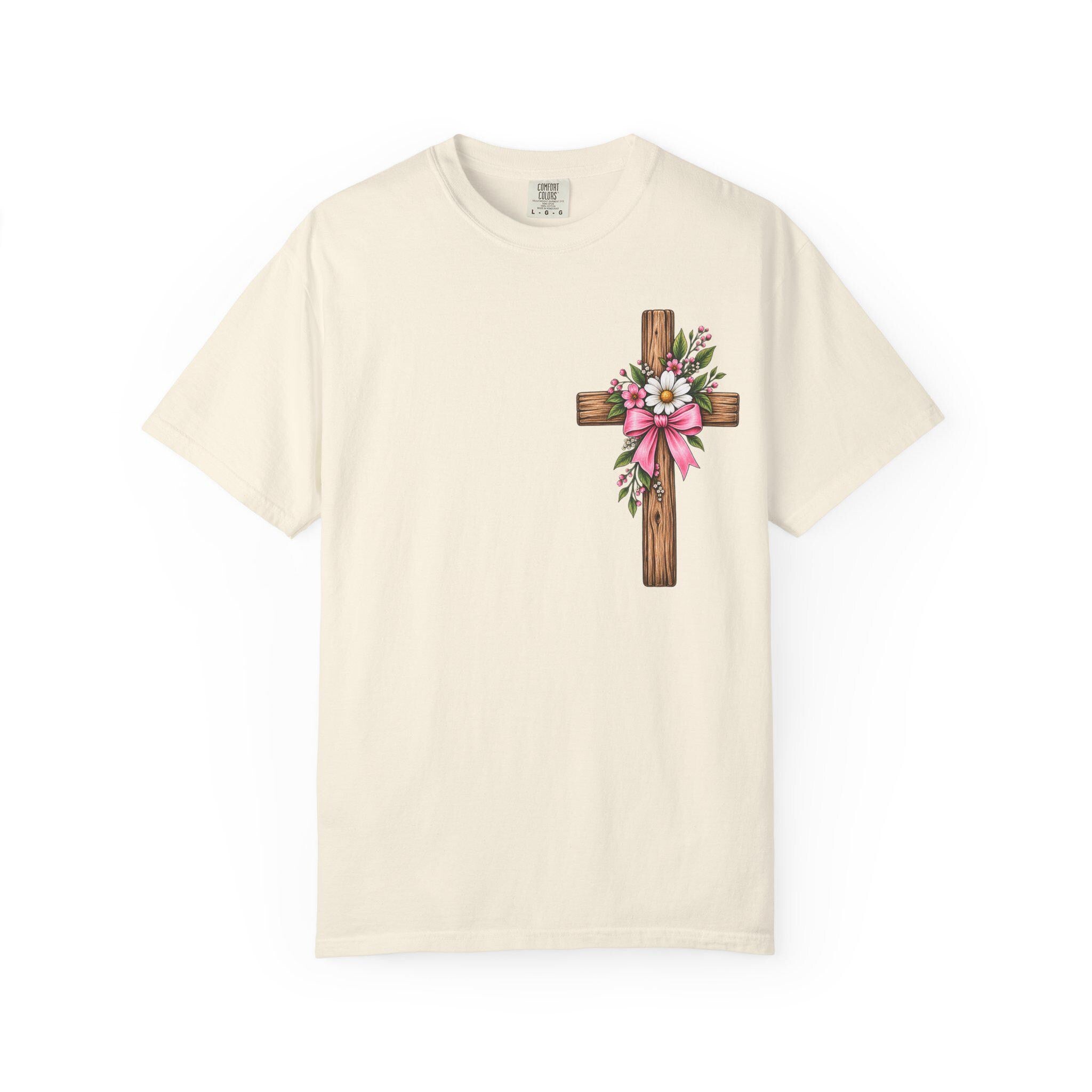 Loving God Everyday Cross and Bible T-Shirt | Floral Christian Faith Shirt