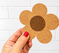 🌻 Sunflower Cork Coaster – Rustic Floral Drink Coaster