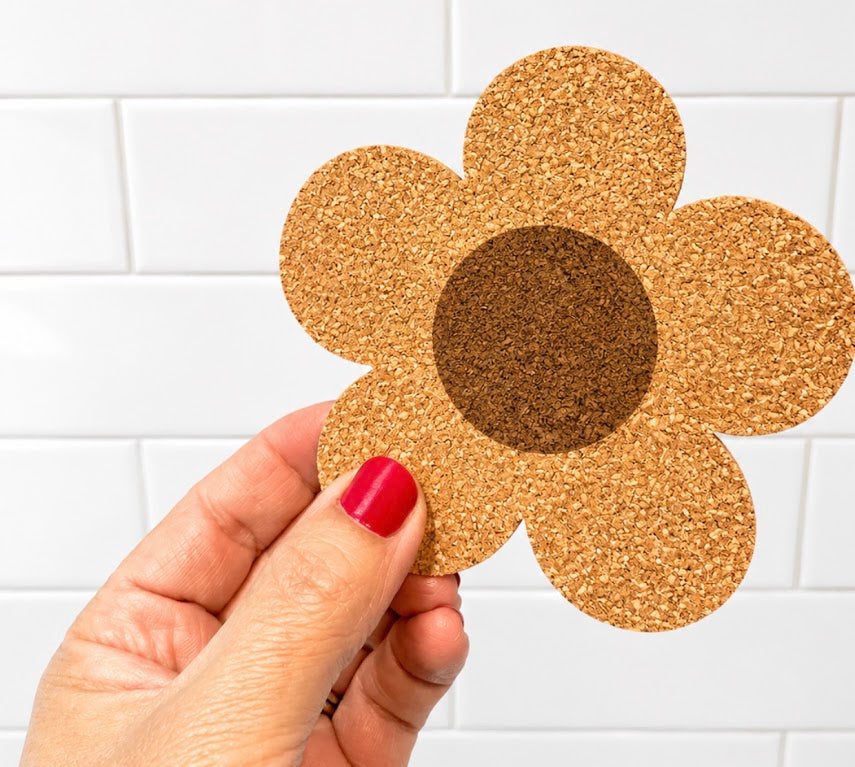 🌻 Sunflower Cork Coaster – Rustic Floral Drink Coaster