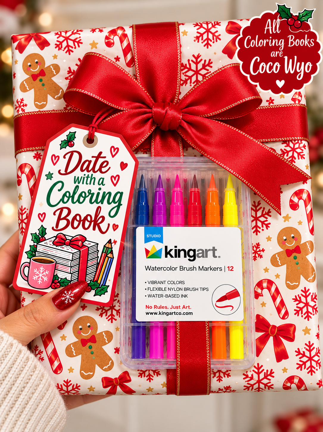 🎄 Date with a Coloring Book – Christmas Creative Gift Set 🎨❤️
