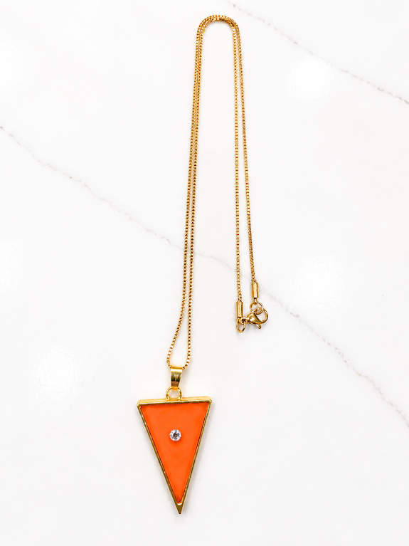 20-Inch Orange & Turquoise Cross Necklace