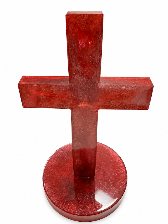 Red Shimmer Resin Cross