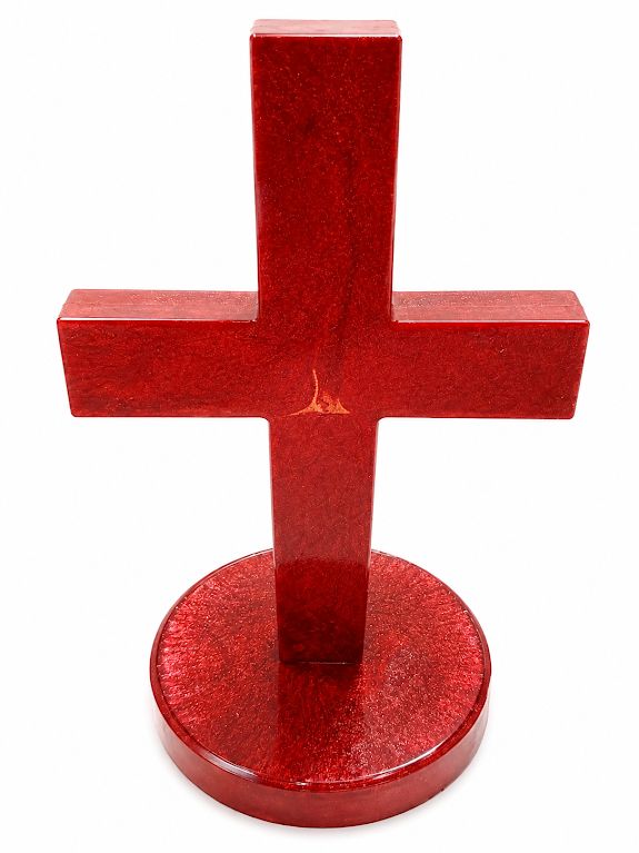 Red Shimmer Resin Cross