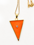 20-Inch Orange & Turquoise Cross Necklace