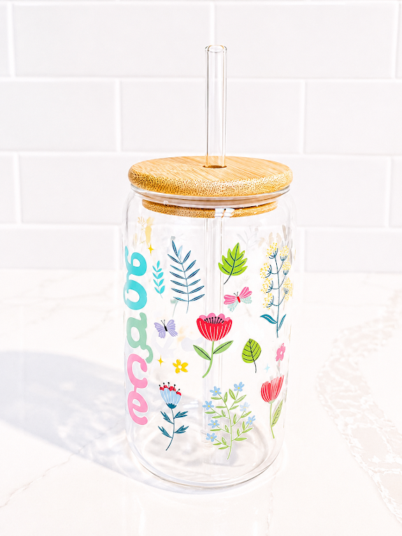 🌸 Faith, Hope & Love Glass 16 oz