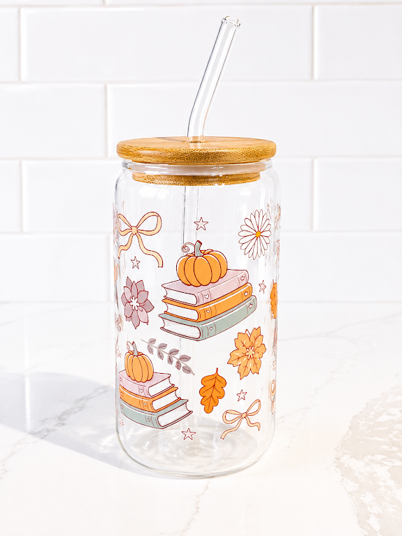 🍂 All Booked for Fall Glass 16 oz