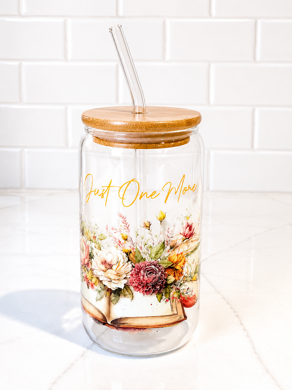 Just One More Chapter Glass Tumbler 16 oz