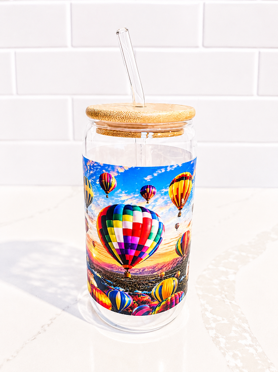 🎈 Hot Air Balloon Adventure Glass 16 oz