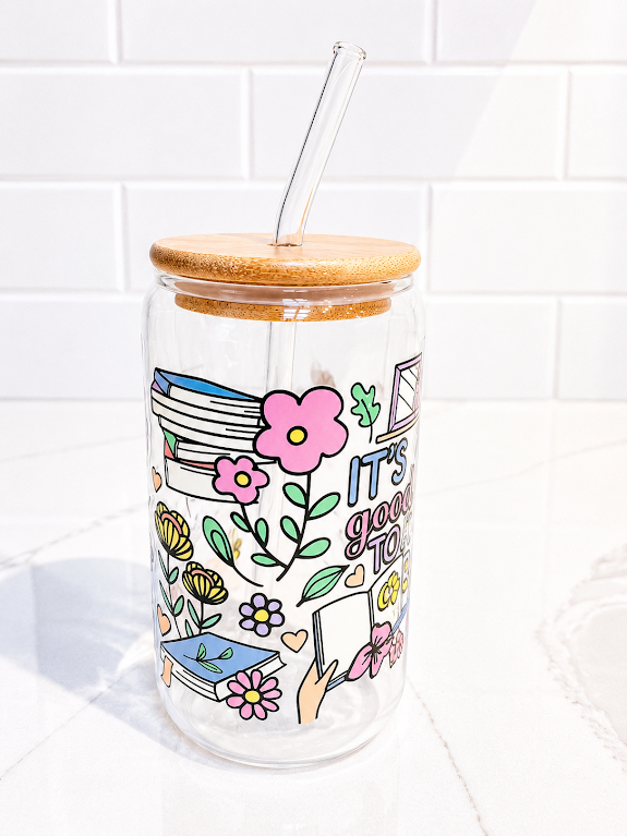 Garden Blooms Glass Tumbler 16 oz Glass