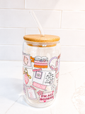 📚 Book Lover “I'm All Booked "Glass Tumbler 16 oz