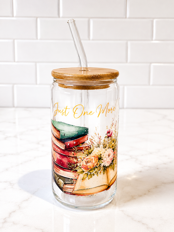 Just One More Chapter Glass Tumbler 16 oz
