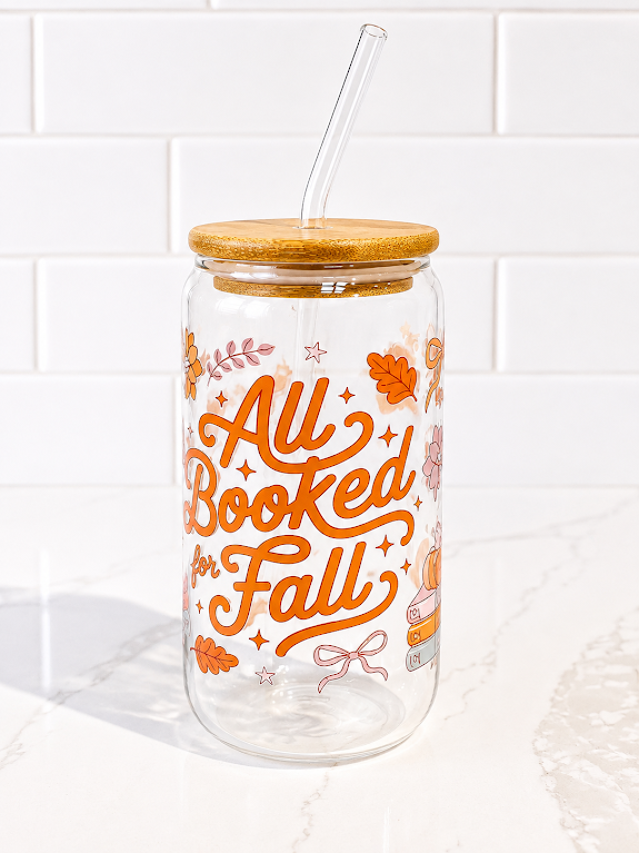 🍂 All Booked for Fall Glass 16 oz