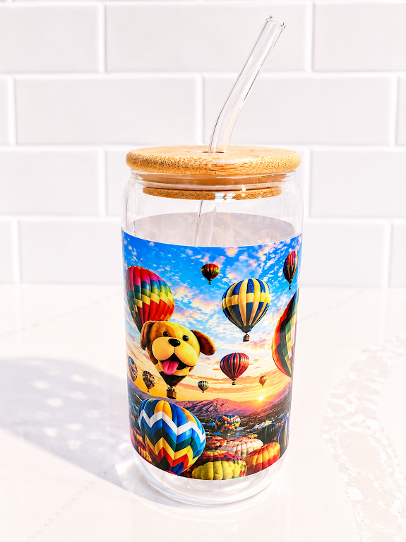 🎈 Hot Air Balloon Adventure Glass 16 oz