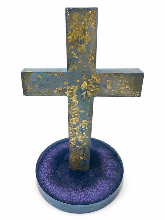 ✝️ Blue & Purple Galaxy Resin Cross