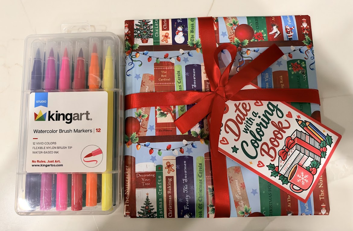 🎄 Date with a Coloring Book – Christmas Creative Gift Set 🎨❤️