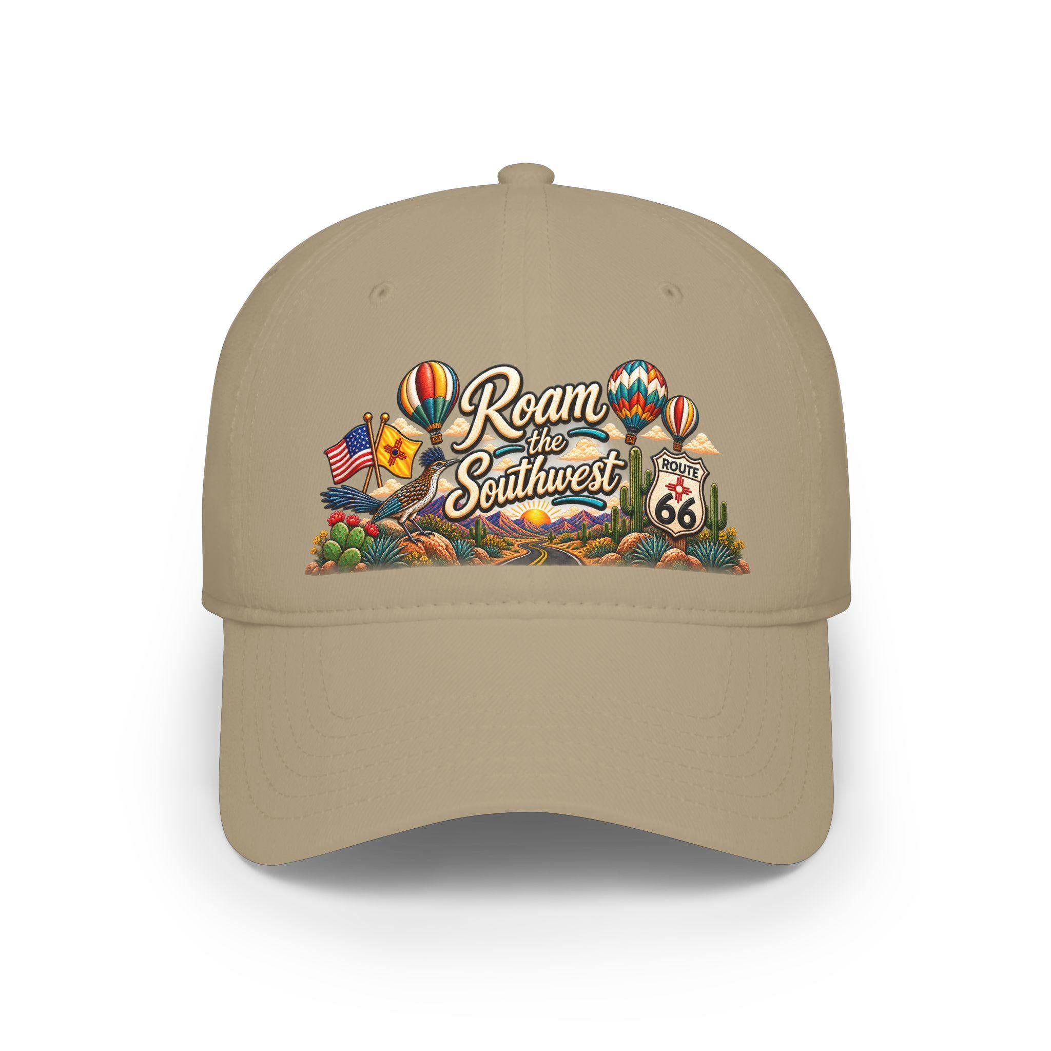 Roam the Southwest Baseball Cap | Route 66 hot air balloons desert design