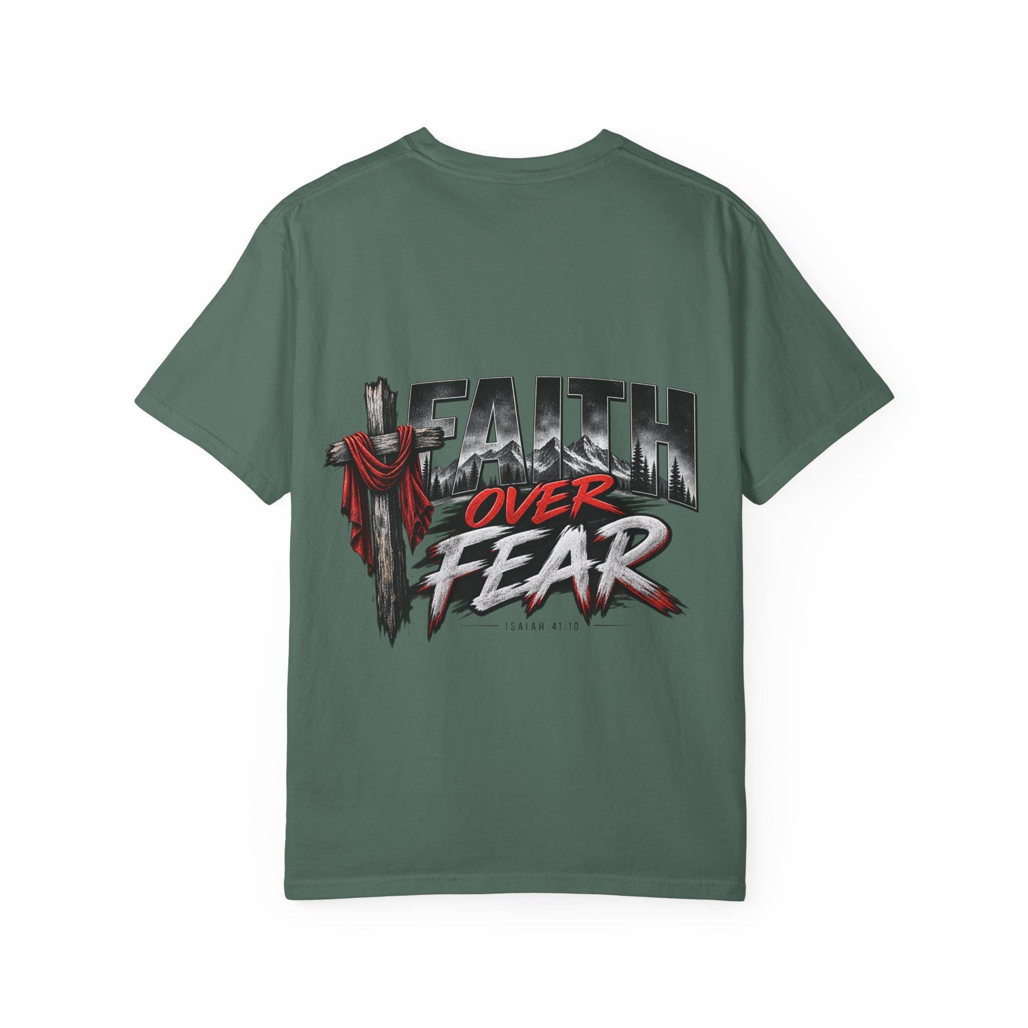 Faith Over Fear T-shirt | Christian Cross Typography
