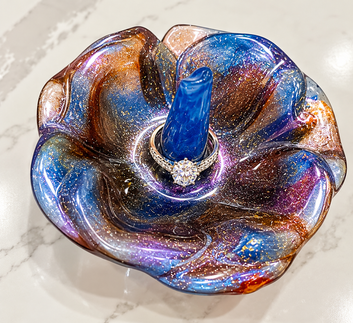 Handmade Resin Flower Ring Dishes – Unique Jewelry Holders