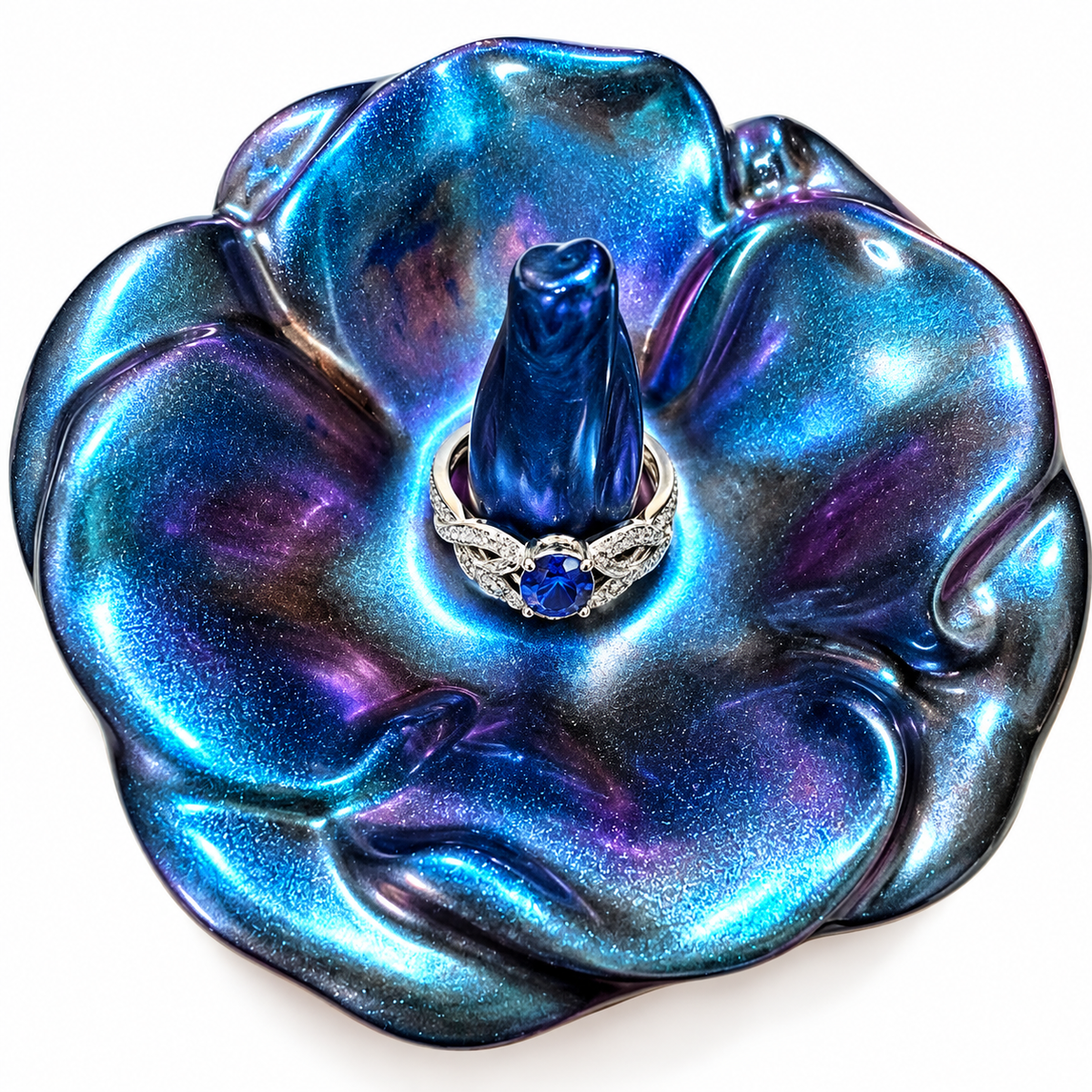 Handmade Resin Flower Ring Dishes – Unique Jewelry Holders