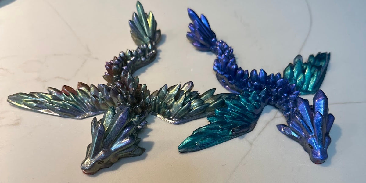 Mystical Blue & Teal Dragon — Handmade Resin Figurine